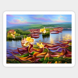 Lake of lilies Sticker